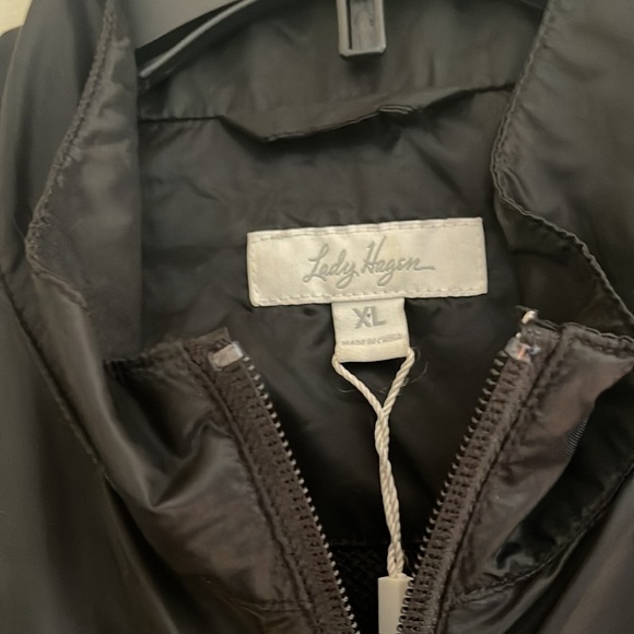 Lady Hagen black lightweight Windbreaker,lining zip up jacket size XL - Picture 3 of 10